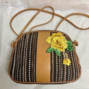 Authentic, Rare,  Fendi, Small Tweed Crossbody Bag 8in x 6.5in x 2in